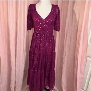 Blackmilk Stardom Pink Wrap Midaxi L NWT